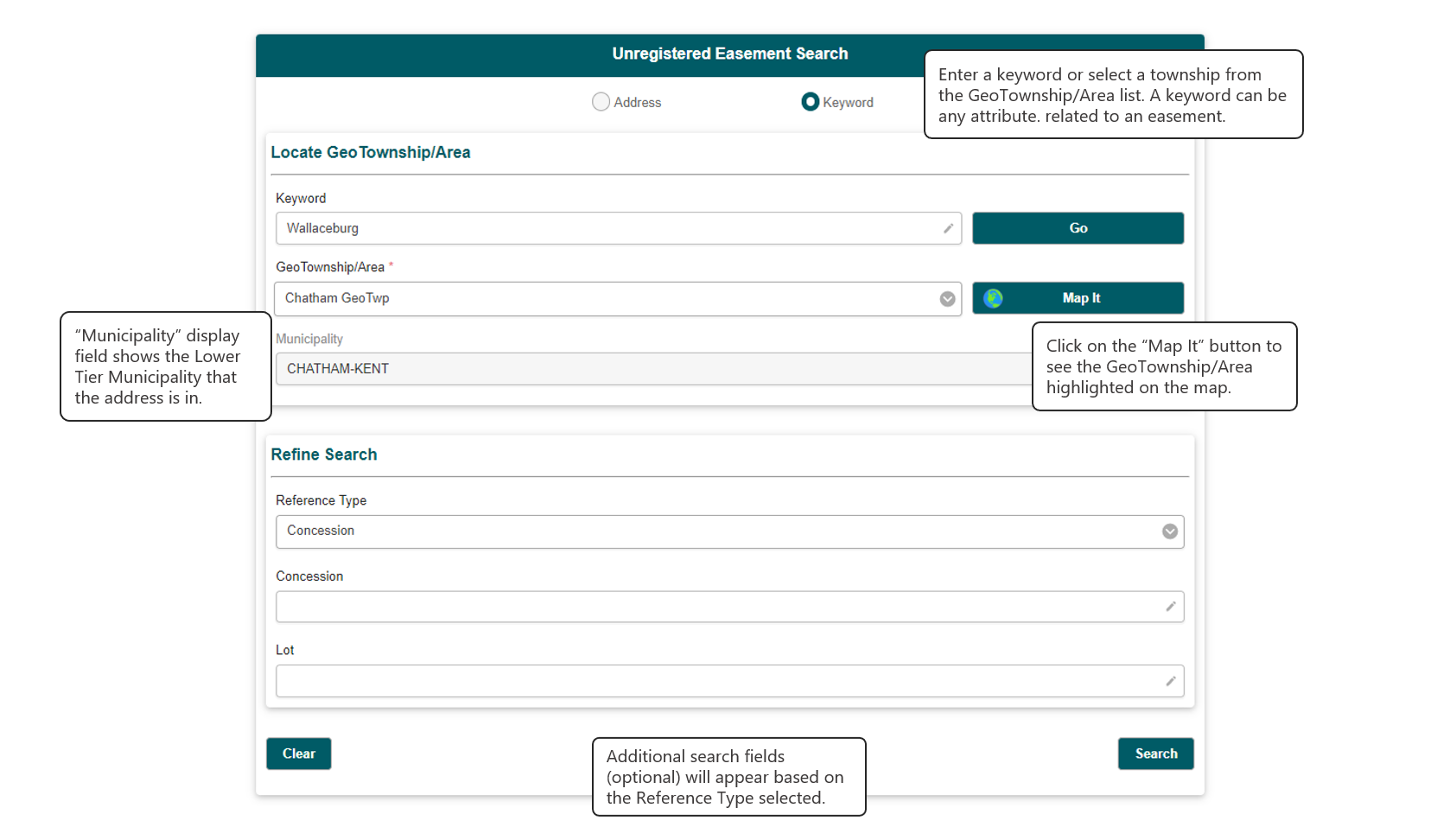 Keyword Search example